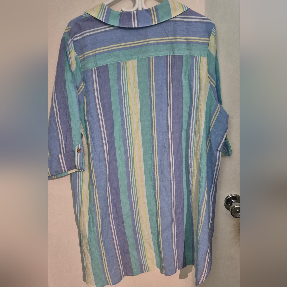 Escape By Habitat Stripe Beach  Shirt  In Palm Sz.XL NWT - Picture 5 of 8